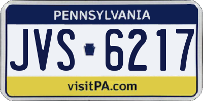 PA license plate JVS6217