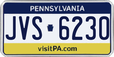 PA license plate JVS6230