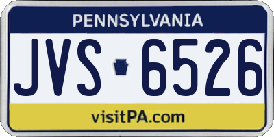 PA license plate JVS6526