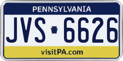 PA license plate JVS6626