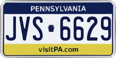 PA license plate JVS6629