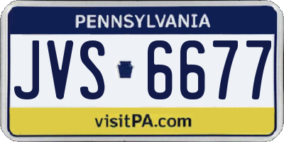 PA license plate JVS6677