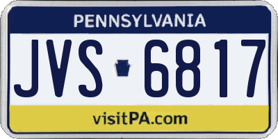PA license plate JVS6817