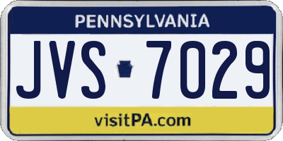 PA license plate JVS7029