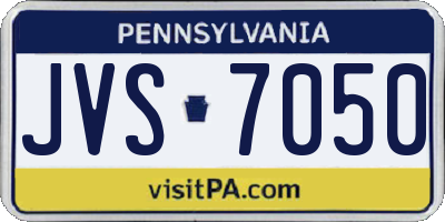 PA license plate JVS7050