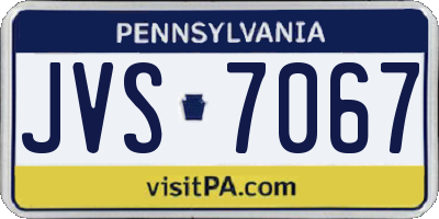 PA license plate JVS7067