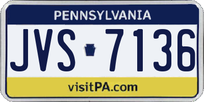 PA license plate JVS7136