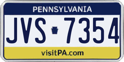 PA license plate JVS7354