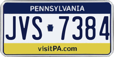 PA license plate JVS7384