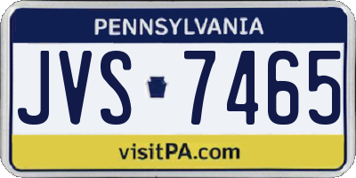 PA license plate JVS7465