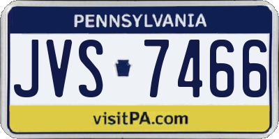 PA license plate JVS7466