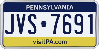 PA license plate JVS7691