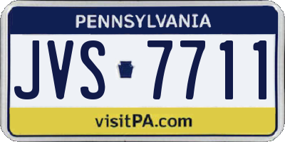 PA license plate JVS7711