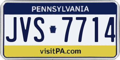 PA license plate JVS7714