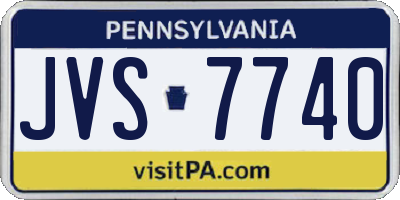 PA license plate JVS7740