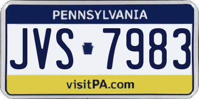 PA license plate JVS7983