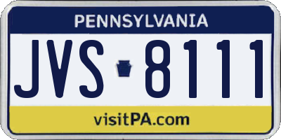 PA license plate JVS8111
