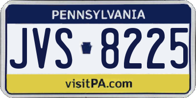 PA license plate JVS8225