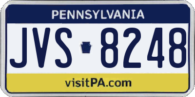 PA license plate JVS8248