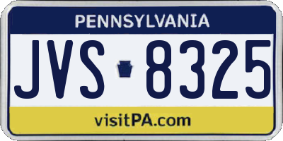 PA license plate JVS8325