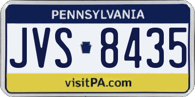 PA license plate JVS8435