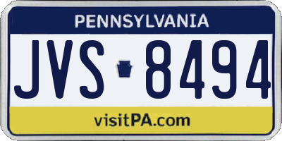 PA license plate JVS8494