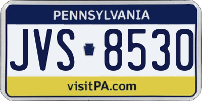 PA license plate JVS8530