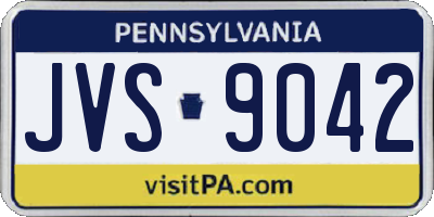 PA license plate JVS9042