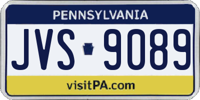 PA license plate JVS9089