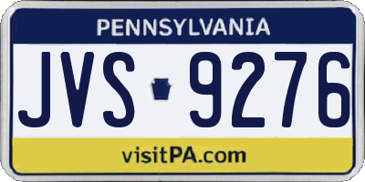 PA license plate JVS9276