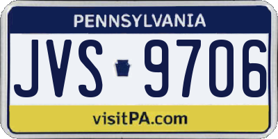 PA license plate JVS9706