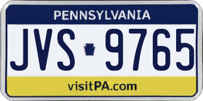 PA license plate JVS9765