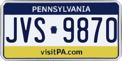 PA license plate JVS9870