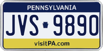 PA license plate JVS9890