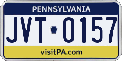 PA license plate JVT0157