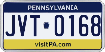 PA license plate JVT0168