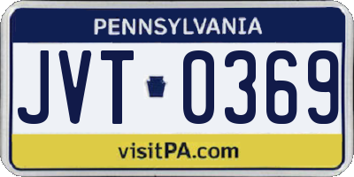 PA license plate JVT0369