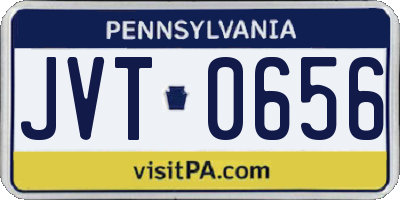 PA license plate JVT0656