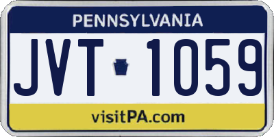 PA license plate JVT1059