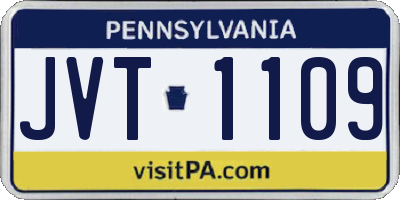 PA license plate JVT1109