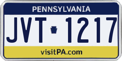 PA license plate JVT1217