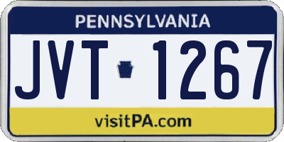 PA license plate JVT1267