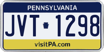 PA license plate JVT1298
