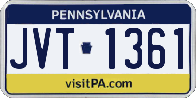 PA license plate JVT1361