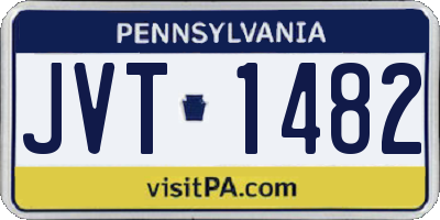 PA license plate JVT1482