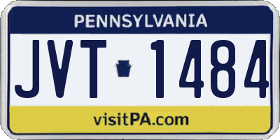 PA license plate JVT1484