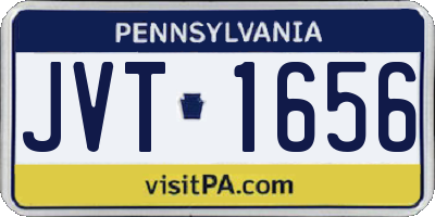 PA license plate JVT1656