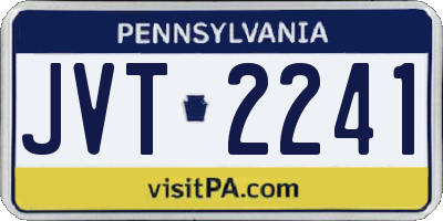 PA license plate JVT2241