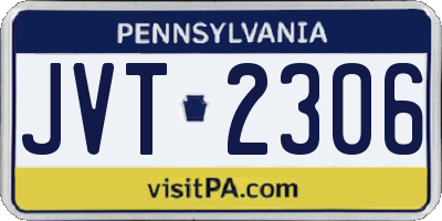 PA license plate JVT2306