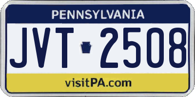 PA license plate JVT2508